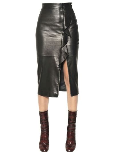 givenchy ruffled leather skirt|Givenchy.